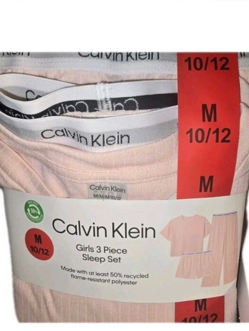 3-Piece Genuine CALVIN KLEINSleep Set Crystal-Pink size MEDIUM10-12 Pajamas